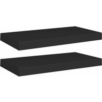 Bonnevie - Schwebende Wandregale 2 Stk. Wandboard Schwarz 50x23x3,8cm mdf vidaXL von BONNEVIE