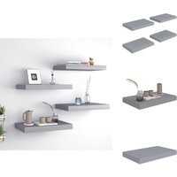 Vidaxl - Schwebende Wandregale 4 Stk. Grau 40x23x3,8cm mdf - Schwebende Wandregale - Wand Regal - Graue Möbel - Wohnraumdeko - Regalset Vidaxl - Schwebende Wandregale 4 Stk. Grau 40x23x3,8cm mdf - Schwebende Wandregale - Wand Regal - Graue Möbel - Wohnraumdeko - Regalset von VIDAXL