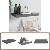 Schwebendes Wandregal Hochglanz-Grau 40x23x3,8 cm mdf - Schwebendes Regal - Wandregal - Grau - Wohnraumdeko - Möbel von VIDAXL