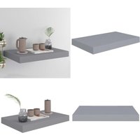 Schweberegal Grau 40x23x3,8 cm mdf - Schweberegal - Wandregal - Regal Grau - Regal Mit Metallgestell - Wohnwandgestaltung - Home & Living von VIDAXL