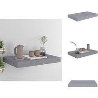 Schweberegal Grau 40x23x3,8 cm mdf - Schweberegal - Wandregal - Regal Grau - Regal Mit Metallgestell - Wohnwandgestaltung von VIDAXL