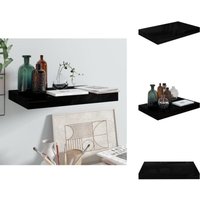 Schweberegal Hochglanz-Schwarz 40x23x3,8 cm MDF - Schweberegal - Wandregal - Schwarz - Regal - Wohnraumdeko von VIDAXL