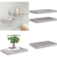 Vidaxl - Schweberegale 2 Stk. Betongrau 50x23x3,8 cm mdf - Schweberegale - Wandregale - Regal - Beton Grau - Wohnwandgestaltung - Home & Living von VIDAXL