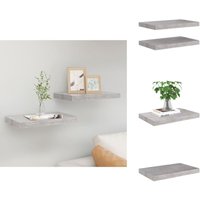 Vidaxl - Schweberegale 2 Stk. Betongrau 50x23x3,8 cm mdf - Schweberegale - Wandregale - Regal - Beton Grau - Wohnwandgestaltung von VIDAXL
