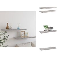 Schweberegale 2 Stk. Betongrau 80x23,5x3,8 cm mdf - Schwebendes Regal - Wandregal - Betonoptik - Wohnwandgestaltung - Dekorationsschrank Schweberegale 2 Stk. Betongrau 80x23,5x3,8 cm mdf - Schwebendes Regal - Wandregal - Betonoptik - Wohnwandgestaltung - Dekorationsschrank von VIDAXL