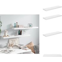 Schweberegale 2 Stk. Hochglanz-Weiß 90x23,5x3,8 cm MDF - Schweberegale - Wandregal - Regal - Wohnwand - Möbel von VIDAXL