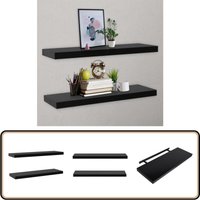Schweberegale 2 Stk. Schwarz 120x20x3,8 cm - Schweberegale - Wandregale - Schwarze Regale - Möbel Deko - Wohnraum Organisation Schweberegale 2 Stk. Schwarz 120x20x3,8 cm - Schweberegale - Wandregale - Schwarze Regale - Möbel Deko - Wohnraum Organisation von VIDAXL