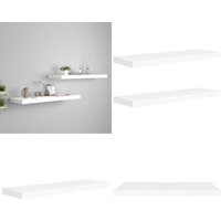 Schweberegale 2 Stk. Weiß 80x23,5x3,8 cm mdf - Schweberegale - Wandregale - Regalset - Weißes Regal - Modernes Regal - Home & Living Schweberegale 2 Stk. Weiß 80x23,5x3,8 cm mdf - Schweberegale - Wandregale - Regalset - Weißes Regal - Modernes Regal - Home & Living von VIDAXL
