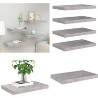 Schweberegale 4 Stk. Betongrau 50x23x3,8 cm mdf - Schweberegale - Wandregale - Regalset - Betonoptik - Wohnwandgestaltung - Home & Living Schweberegale 4 Stk. Betongrau 50x23x3,8 cm mdf - Schweberegale - Wandregale - Regalset - Betonoptik - Wohnwandgestaltung - Home & Living von VIDAXL