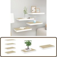 Vidaxl - Schweberegale 4 Stk. Eichen-Optik und Weiß 50x23x3,8 cm mdf - Schweberegale - Wandregale - Regalset - Wohnwandgestaltung - Eichendekor Vidaxl - Schweberegale 4 Stk. Eichen-Optik und Weiß 50x23x3,8 cm mdf - Schweberegale - Wandregale - Regalset - Wohnwandgestaltung - Eichendekor von VIDAXL