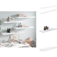 Schweberegale 4 Stk. Hochglanz-Weiß 80x23,5x3,8 cm mdf - Schweberegal - Wandregal - Regalset - Wohnwandgestaltung - Dekorationsschrank Schweberegale 4 Stk. Hochglanz-Weiß 80x23,5x3,8 cm mdf - Schweberegal - Wandregal - Regalset - Wohnwandgestaltung - Dekorationsschrank von VIDAXL