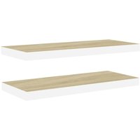 Bonnevie - Schweberegale 2 Stk. Wandregale Eiche und Weiß 60x23,5x3,8 cm mdf vidaXL von BONNEVIE