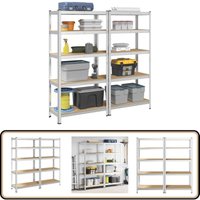 Schwerlastregale mit 5 Böden 2 Stk. Silbern Stahl Holzwerkstoff - Vidaxl Schwerlastregale mit 5 Böden 2 Stk. Silbern Stahl Holzwerkstoff - Vidaxl von VIDAXL