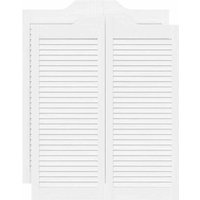 Schwingtüren Lamellen-Design 2-Paar Weiß 100x80 cm vidaXL von VIDAXL