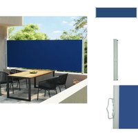 Vidaxl - Seitenmarkise Ausziehbar 600x160 cm Blau - Terrassenüberdachung - Sichtschutzmarkise - Gartensonnecke - Markise Blau - Ausziehbare Markise von VIDAXL