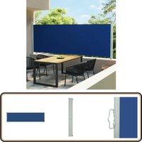 Vidaxl - Seitenmarkise Ausziehbar 600x160 cm Blau - Terrassenüberdachung - Sichtschutzmarkise - Gartensonnecke - Markise Blau - Ausziehbare Markise von VIDAXL