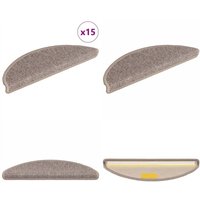 Selbstklebende Treppenmatten 15 Stk. 56x17x3 cm Dunkelbeige - Treppenmatte - Teppich Für Treppen - Trittsicherheit - Rutschfeste Matte von VIDAXL