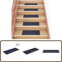 Selbstklebende Treppenmatten 15 Stk. 60x25 cm Graublau - Stufenmatten - Treppenmatten - Treppendekoration - Nadelvlies - Anti-Rutschmatte von VIDAXL