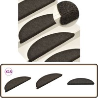 Selbstklebende Treppenmatten 15 Stk. Anthrazit 56x17x3 cm - Stufenmatte - Treppenmatte - Anti-Rutsch Matte - Treppenläufer - Nadelvlies von VIDAXL