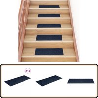 Selbstklebende Treppenmatten 15 Stk. Rechteckig 60x25 cm Blau - Treppenmatten - Trittschutz - Treppenläufer - Stufenmatte - Anti-Rutschmatte von VIDAXL