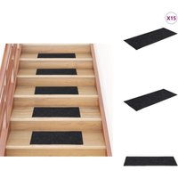 Vidaxl - Selbstklebende Treppenmatten 15 Stk. Rechteckig 60x25 cm Grau - Stufenmatten - Treppenläufer - Treppenschutz - Anti-Rutschmatte - Nadelvlies von VIDAXL