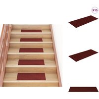 Selbstklebende Treppenmatten 15 Stk. Rechteckig 60x25 cm Rot - Treppenmatten - Stufenmatten - Trittschutz - Anti-Rutsch - Nadelvlies Selbstklebende Treppenmatten 15 Stk. Rechteckig 60x25 cm Rot - Treppenmatten - Stufenmatten - Trittschutz - Anti-Rutsch - Nadelvlies von VIDAXL