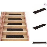 Selbstklebende Treppenmatten 15 Stk. Rechteckig 76x20 cm Braun - Stufenmatten - Treppenläufer - Treppendekoration - Rutschfeste Matte Selbstklebende Treppenmatten 15 Stk. Rechteckig 76x20 cm Braun - Stufenmatten - Treppenläufer - Treppendekoration - Rutschfeste Matte von VIDAXL