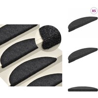 Selbstklebende Treppenmatten 5 Stk. Anthrazit 56x17x3 cm - Stufenmatte - Treppenmatte - Anti-Rutsch Matte - Treppenläufer - Nadelvlies von VIDAXL