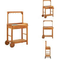 Servierwagen Akazienolz Massiv 92 x 43,5 x 141,5 cm - Küchenwagen - Holzschrank - Gartenmöbel - Esszimmer Möbel - Sideboard Servierwagen Akazienolz Massiv 92 x 43,5 x 141,5 cm - Küchenwagen - Holzschrank - Gartenmöbel - Esszimmer Möbel - Sideboard von VIDAXL