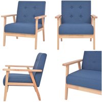 Sessel Blau Stoff - Bequemer Sessel - Lesesessel - Fernsehsessel - Relax Sessel - Blau Sessel - Home & Living von VIDAXL