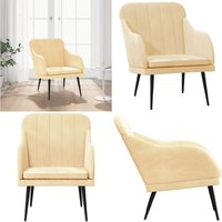 Sessel Creme 63x76x80 cm Samt - Samtsessel - Bequemer Sessel - Wohnzimmersessel - Cremefarbener Sessel - Relaxsessel - Home & Living Sessel Creme 63x76x80 cm Samt - Samtsessel - Bequemer Sessel - Wohnzimmersessel - Cremefarbener Sessel - Relaxsessel - Home & Living von VIDAXL