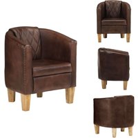 Sessel Dunkelbraun Echtleder - Clubsessel - Sessel - Lounge Sessel - Loungesessel von VIDAXL