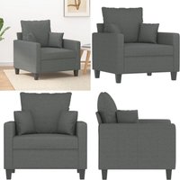 Sessel Dunkelgrau 60 cm Stoff - Esszimmerstuhl - Lounge Chair - Gemütlicher Stuhl - Grau Sessel - Wohnzimmersofa - Home & Living Sessel Dunkelgrau 60 cm Stoff - Esszimmerstuhl - Lounge Chair - Gemütlicher Stuhl - Grau Sessel - Wohnzimmersofa - Home & Living von VIDAXL