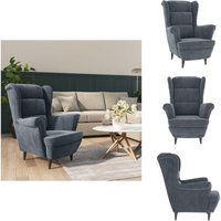 Vidaxl - Sessel Dunkelgrau Samt - Samtsessel - Grau - Esszimmerstuhl - Wohnzimmerstuhl - Armchair von VIDAXL