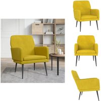 Sessel Gelb 62x79x79 cm Samt - Samtsessel - Gelber Sessel - Wohnzimmersessel - Bequemer Sessel - Lounge Chair Sessel Gelb 62x79x79 cm Samt - Samtsessel - Gelber Sessel - Wohnzimmersessel - Bequemer Sessel - Lounge Chair von VIDAXL
