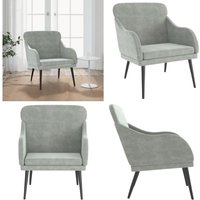 Sessel Hellgrau 63x76x80 cm Samt - Samtsessel - Bequemer Sessel - Wohnzimmersessel - Grau Sessel - Lounge Sessel - Home & Living Sessel Hellgrau 63x76x80 cm Samt - Samtsessel - Bequemer Sessel - Wohnzimmersessel - Grau Sessel - Lounge Sessel - Home & Living von VIDAXL