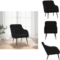 Sessel Schwarz 63x76x80 cm Samt - Samtsessel - Schwarzer Sessel - Wohnzimmersessel - Bequemer Sessel - Lounge Chair Sessel Schwarz 63x76x80 cm Samt - Samtsessel - Schwarzer Sessel - Wohnzimmersessel - Bequemer Sessel - Lounge Chair von VIDAXL