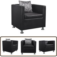 Sessel Schwarz Kunstleder - Schwarzer Sessel - Kunstledersessel - Gemütlicher Sessel - Wohnzimmersessel - Esszimmerstuhl Sessel Schwarz Kunstleder - Schwarzer Sessel - Kunstledersessel - Gemütlicher Sessel - Wohnzimmersessel - Esszimmerstuhl von VIDAXL