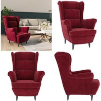 Sessel Weinrot Samt - Samtsessel - Weinroter Sessel - Bequemer Sessel - Lesesessel - Wohnzimmerstuhl - Home & Living von VIDAXL