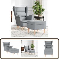 Sessel mit Fußhocker Hellgrau Stoff - Vidaxl Sessel mit Fußhocker Hellgrau Stoff - Vidaxl von VIDAXL