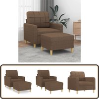 Sessel mit Hocker Braun 60 cm Stoff - Wohnzimmerstuhl - Beistelltisch - Couch Set - Lounge Chair - Brauner Sessel Sessel mit Hocker Braun 60 cm Stoff - Wohnzimmerstuhl - Beistelltisch - Couch Set - Lounge Chair - Brauner Sessel von VIDAXL