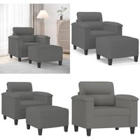 Sessel mit Hocker Dunkelgrau 60 cm Mikrofasergewebe - Sofa - Sessel - Lounge Chair - Mikrofaser - Grau - Home & Living Sessel mit Hocker Dunkelgrau 60 cm Mikrofasergewebe - Sofa - Sessel - Lounge Chair - Mikrofaser - Grau - Home & Living von VIDAXL