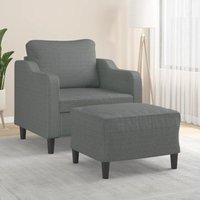 Sessel mit Hocker Dunkelgrau 60 cm Stoff - Vidaxl von VIDAXL