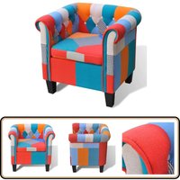 Sessel mit Patchwork-Design Stoff - Esszimmerstuhl - Gemütlicher Stuhl - Wohnzimmersessel - Patchwork Sessel - Sofa Sessel von VIDAXL