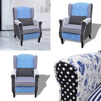 Sessel mit Patchwork-Design Stoff - Landhausstil Sessel - Patchwork Sessel - Bequemer Sessel - Holz Sessel - Esszimmerstuhl - Home & Living Sessel mit Patchwork-Design Stoff - Landhausstil Sessel - Patchwork Sessel - Bequemer Sessel - Holz Sessel - Esszimmerstuhl - Home & Living von VIDAXL
