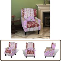 Sessel mit Patchwork-Design Stoff - Patchwork Sessel - Esszimmerstuhl - Wohnzimmersessel - Gemütlicher Sessel - Bequeme Lounge Chair von VIDAXL