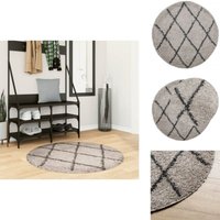 Shaggy-Teppich PAMPLONA Hochflor Modern Beige Anthrazit Ø 100cm - Shaggy-Teppich - Hochflor-Teppich - Wohnzimmerteppich - Schlafzimmersteppich Shaggy-Teppich PAMPLONA Hochflor Modern Beige Anthrazit Ø 100cm - Shaggy-Teppich - Hochflor-Teppich - Wohnzimmerteppich - Schlafzimmersteppich von VIDAXL