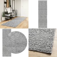 Shaggy-Teppich pamplona Hochflor Modern Grau 80x250 cm - Shaggy Teppich - Grau - Wohnzimmer Teppich - Flur Teppich - Schlafzimmers Teppich - Home & von VIDAXL