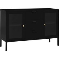 Sideboard,Kommode Schwarz 105x35x70 cm Stahl und Hartglas vidaXL von BONNEVIE