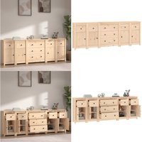 Sideboard 230x35x80 cm Massivholz Kiefer - Sideboard - Holz Sideboard - Kiefernholz Sideboard - Wohnwand - tv Stand - Home & Living von VIDAXL